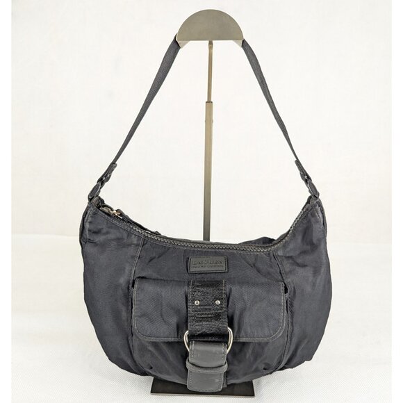 Lauren Ralph Lauren Nylon Handbag Purse Satchel Black Zippered Pockets Bag - Picture 1 of 9